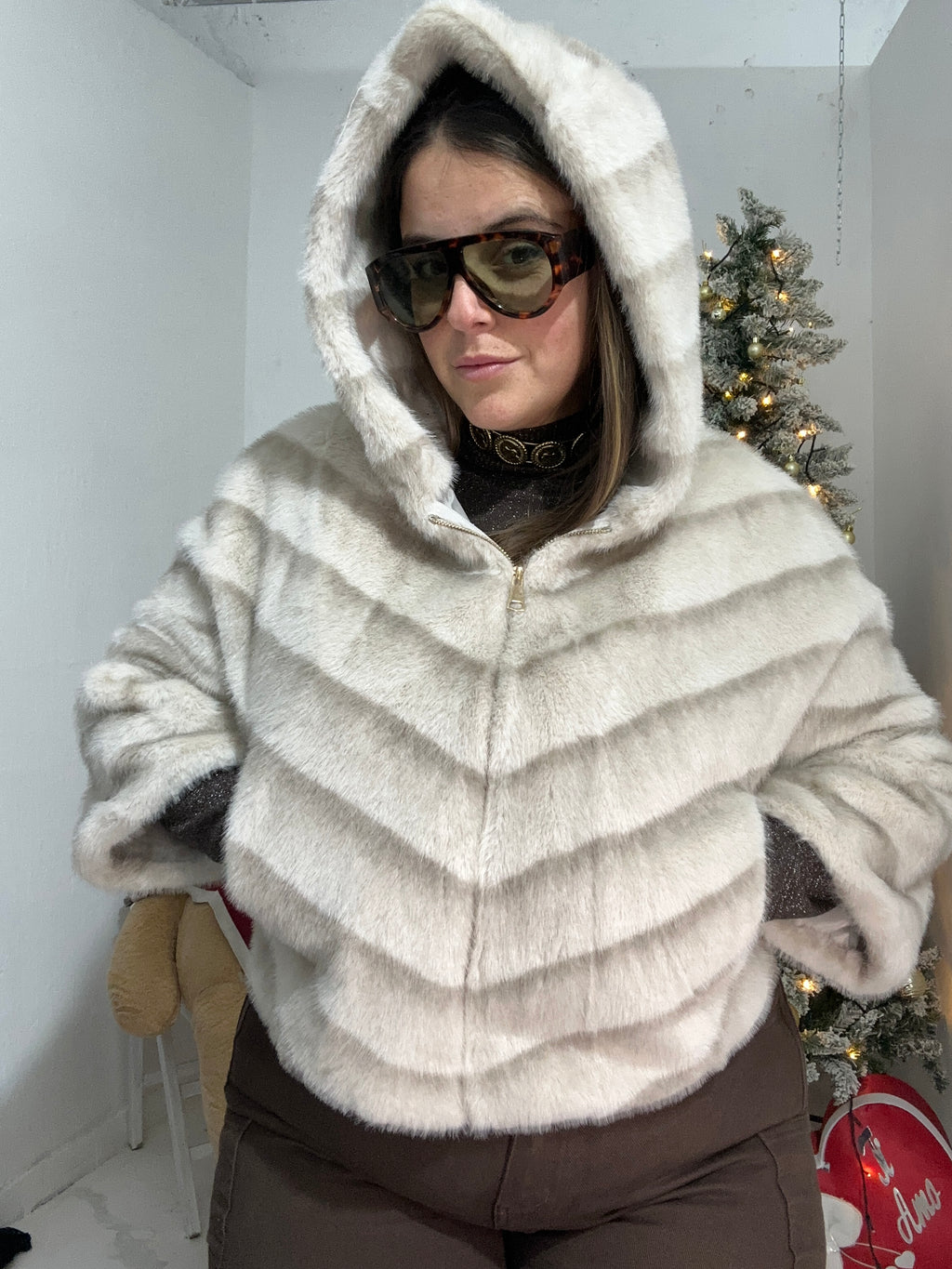 Eco pelliccia bomber