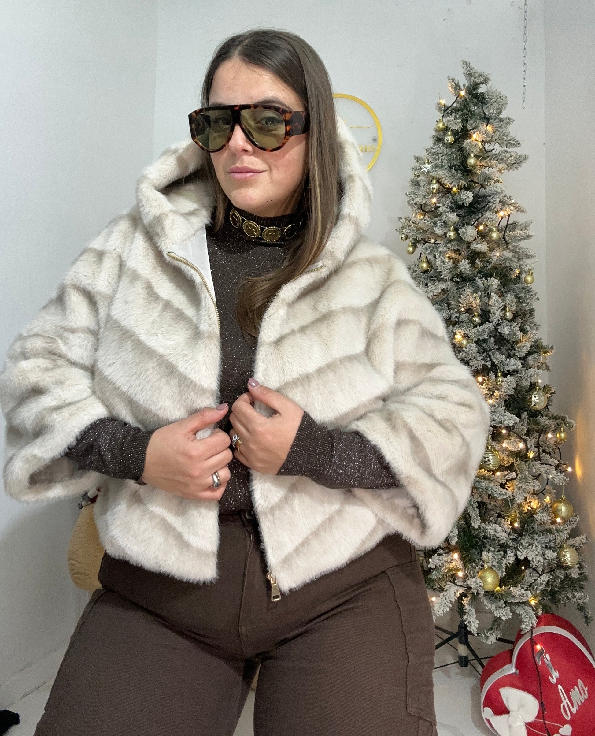 Eco pelliccia bomber