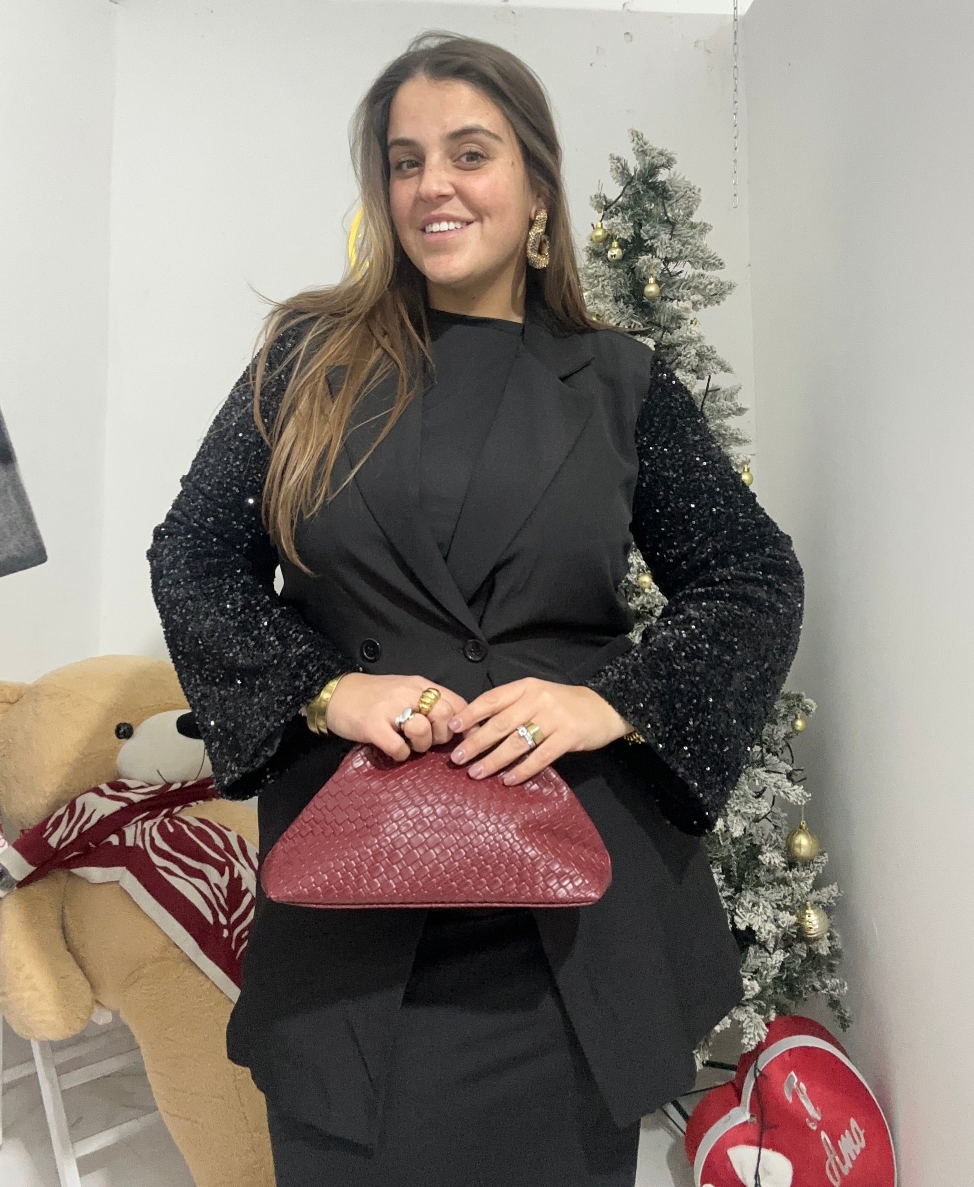 Blazer manica pailettes