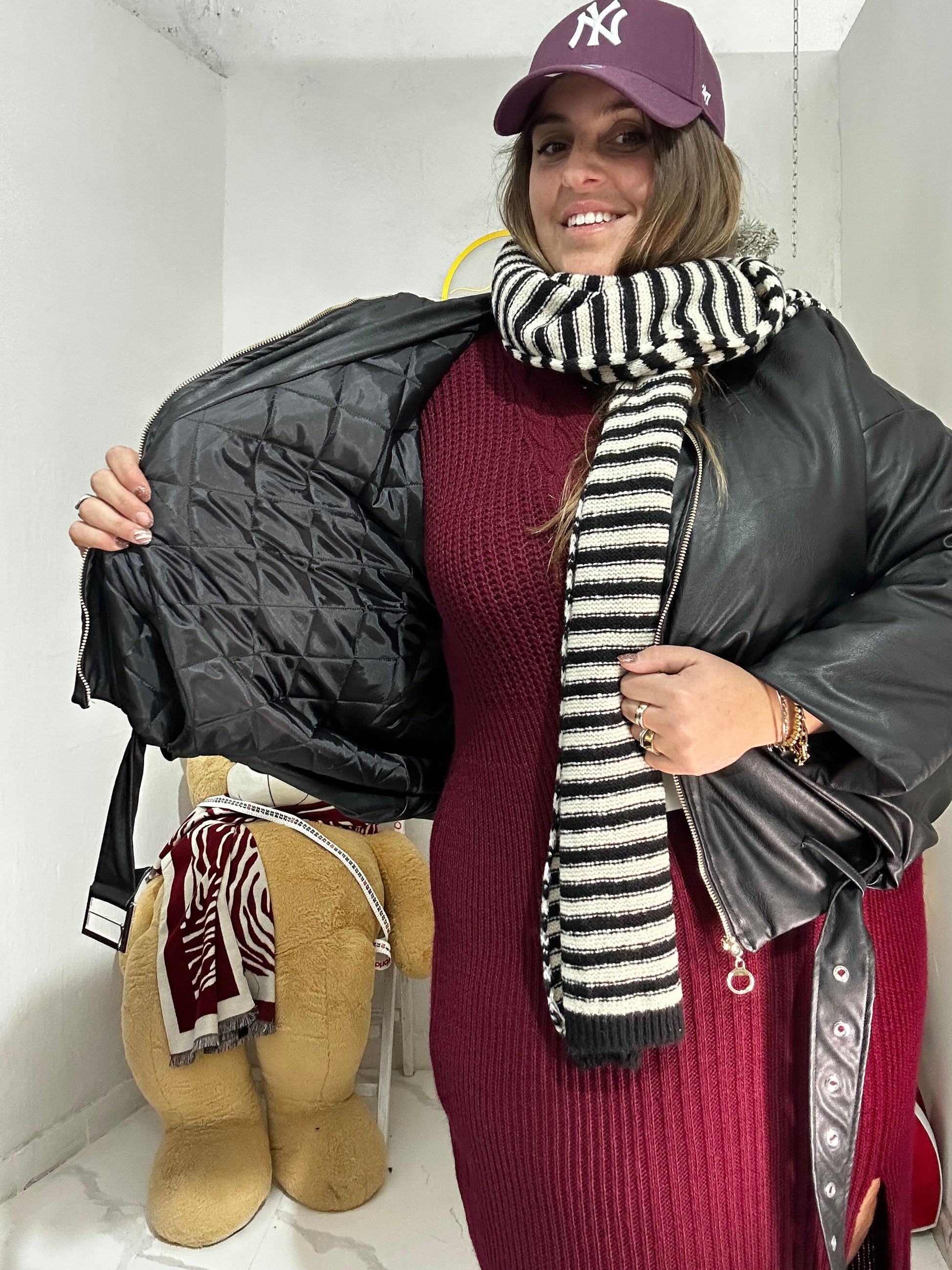 Piumino finto chiodo