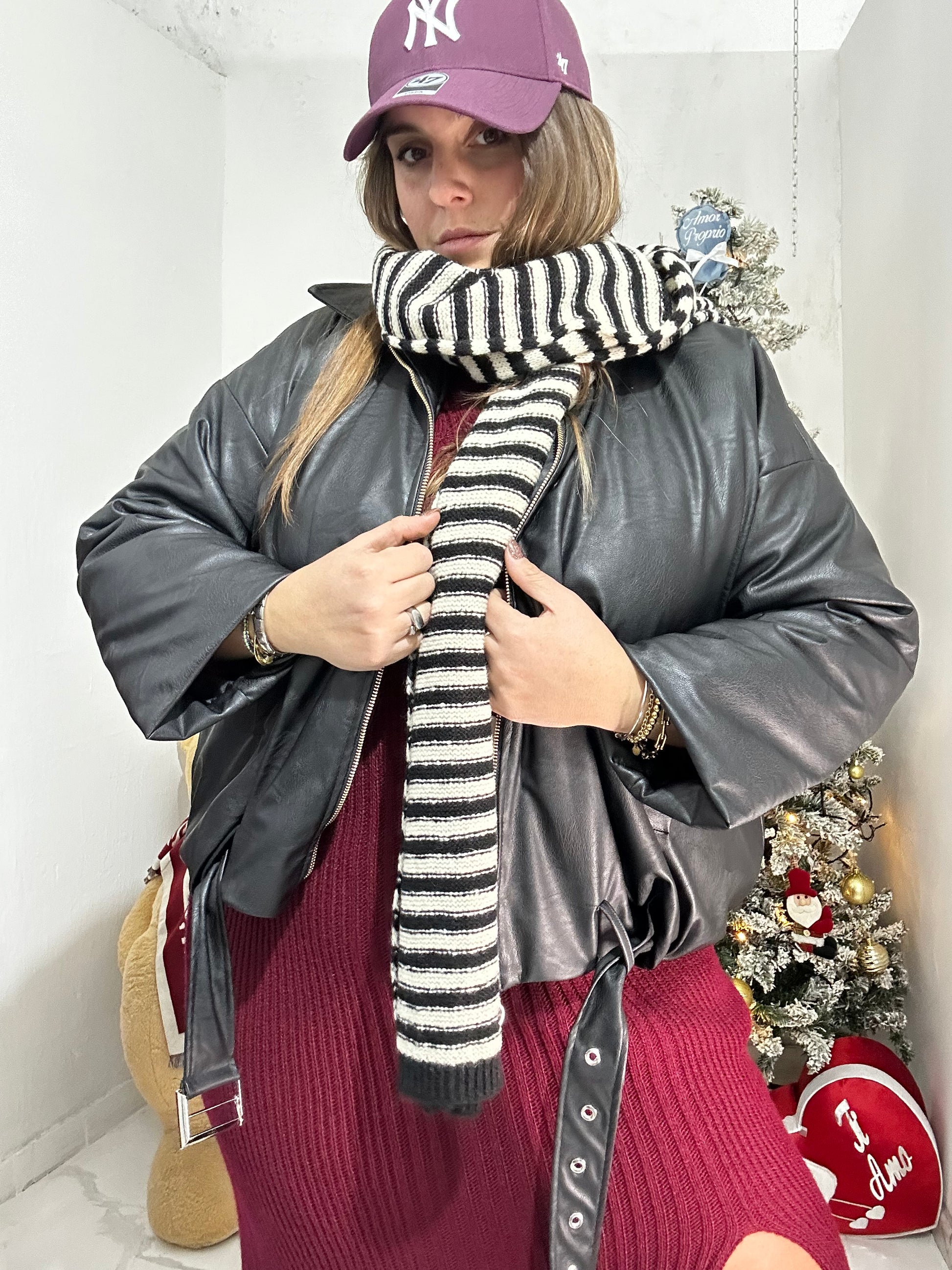 Piumino finto chiodo