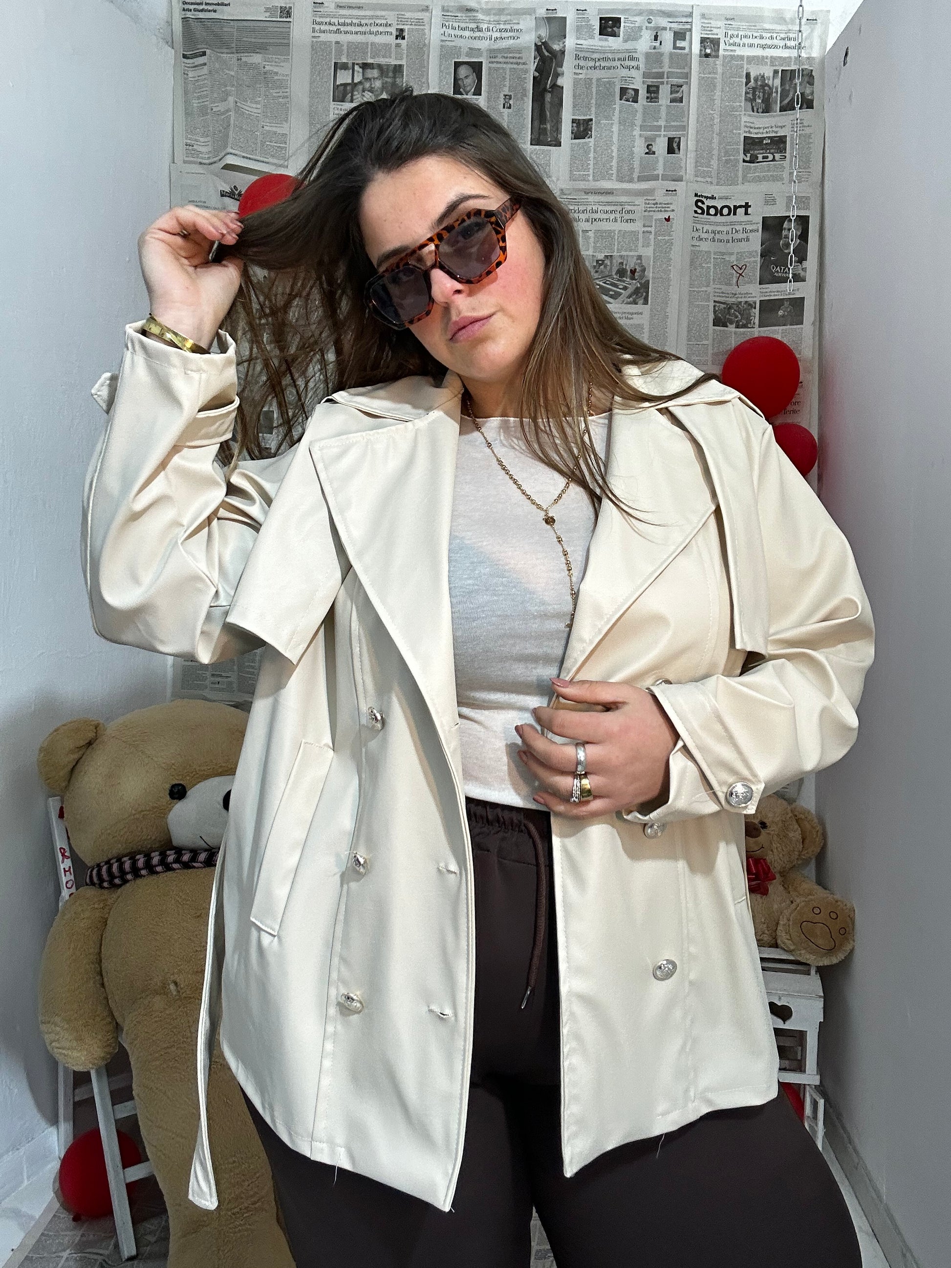 Trench similpelle mid