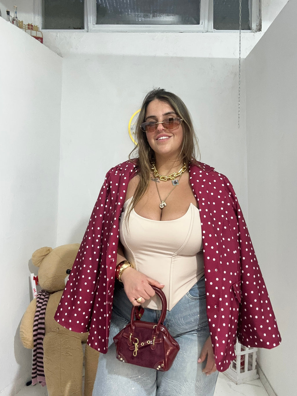 Giacca blazer pois
